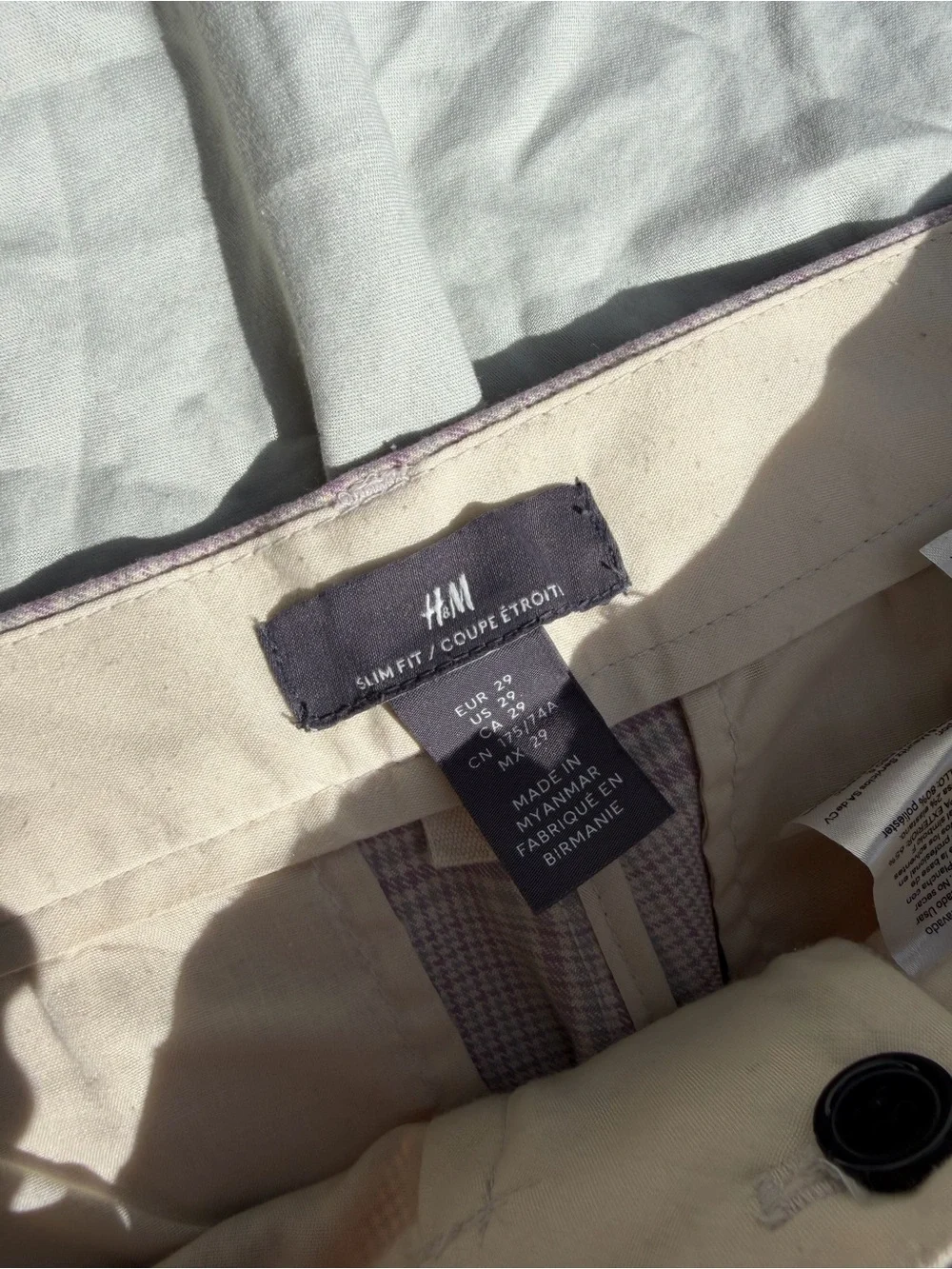 H&M Light Gray Plaid Men's Dress Pants